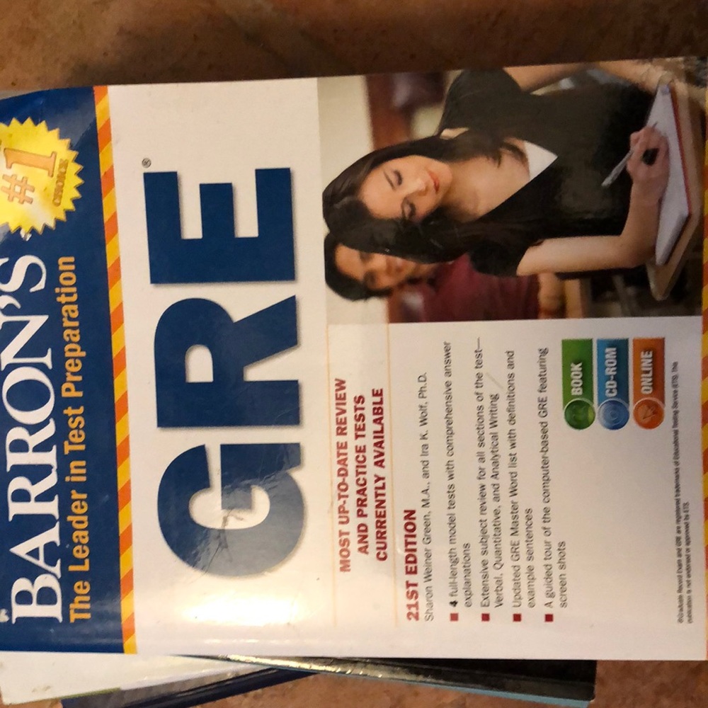 Barron’s GRE Study Test Preparation Book